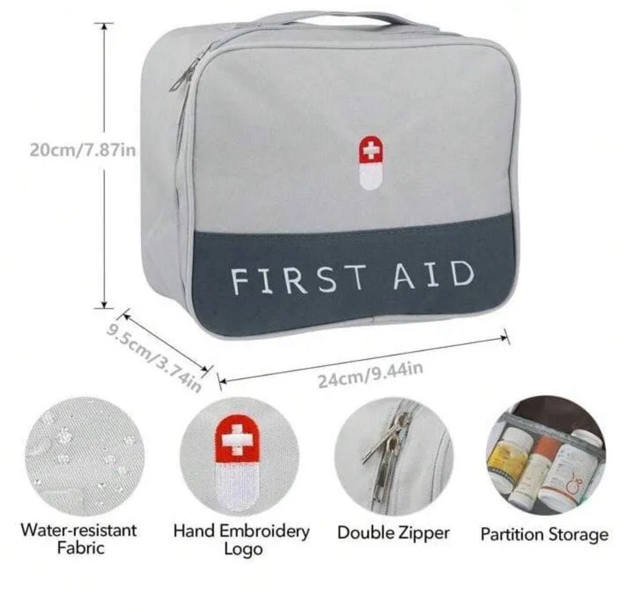 First Aid Kit, Portable Waterproof Oxford Cloth Family Portable Medicine Kit
