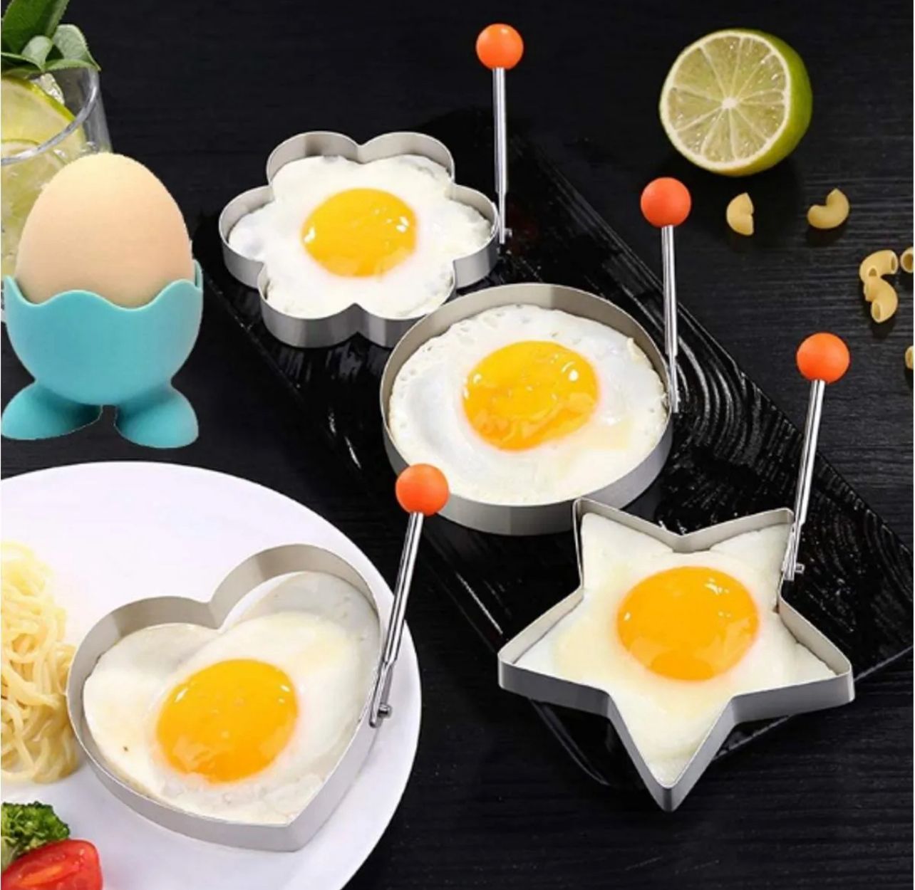 4 Pcs Egg Moulds / Pancake Shaper