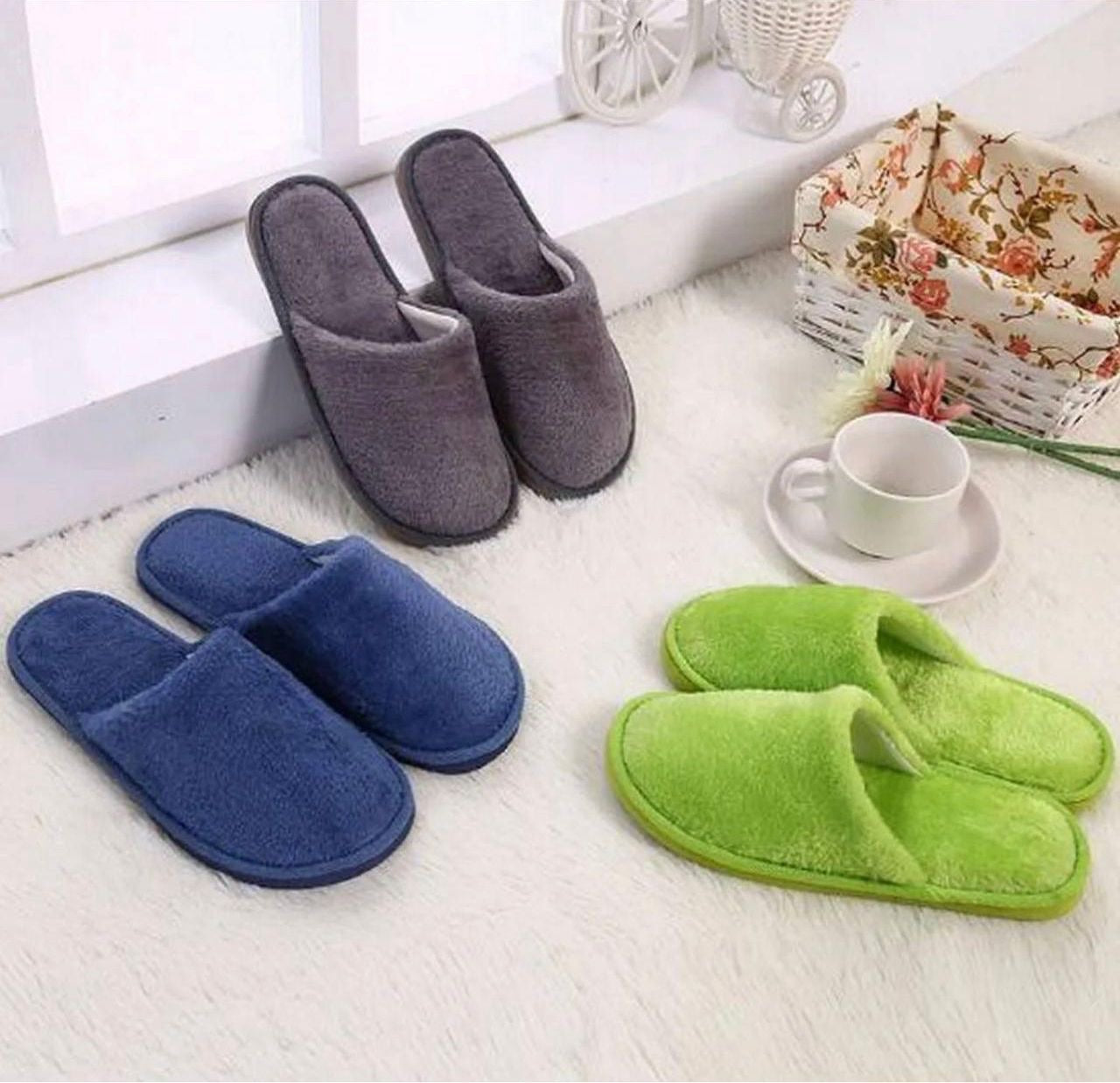 Random Color Soft Cotton Slippers For Men and Women