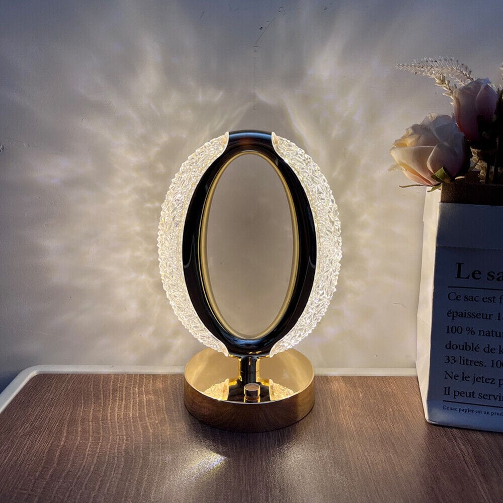 USB Operated Rechargeable Oval LED Crystal Touch Lamp