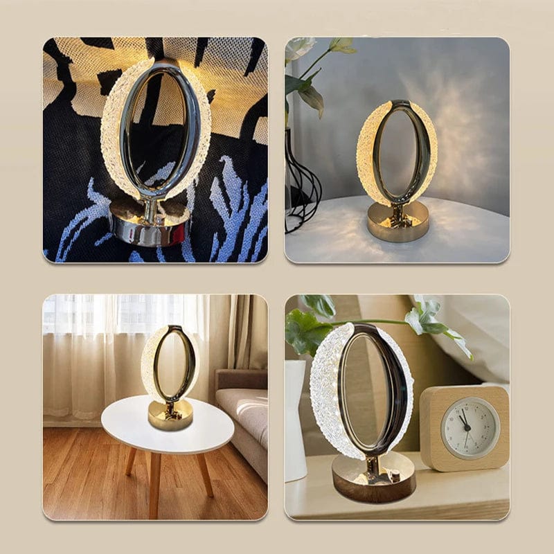 USB Operated Rechargeable Oval LED Crystal Touch Lamp