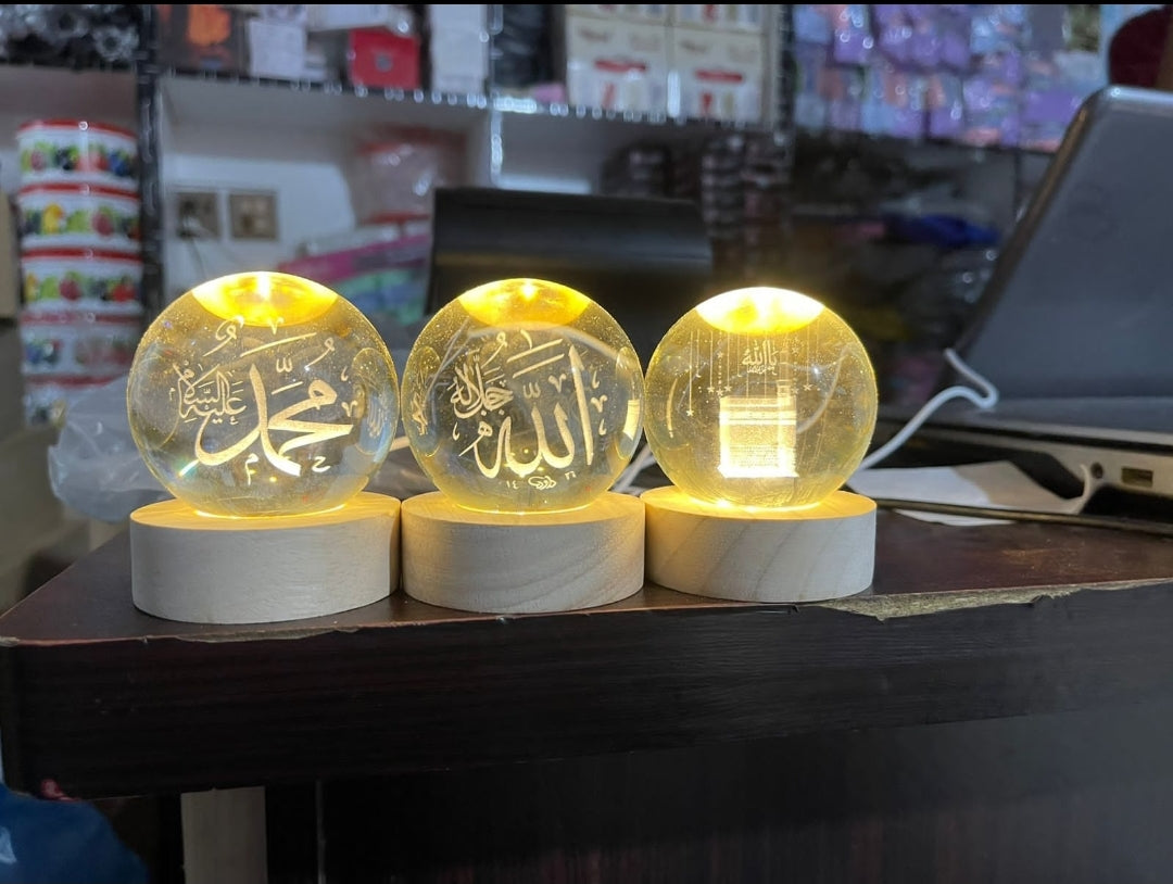 3D Ball Crystal Glass LED Table Lamp