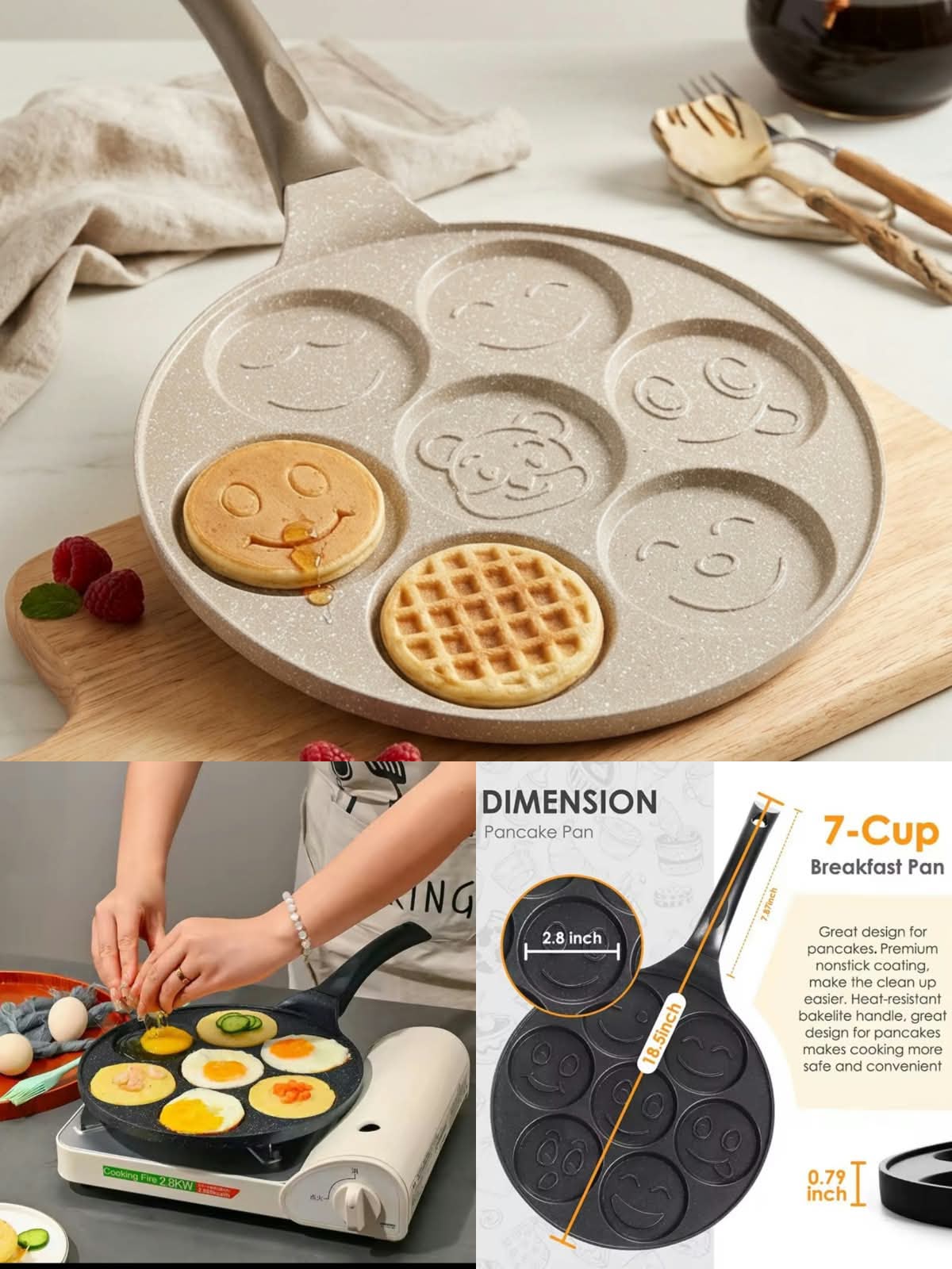 7 postion fry pan