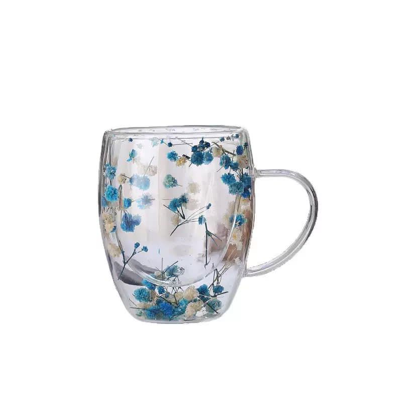 Double wall flower mug 350ml
