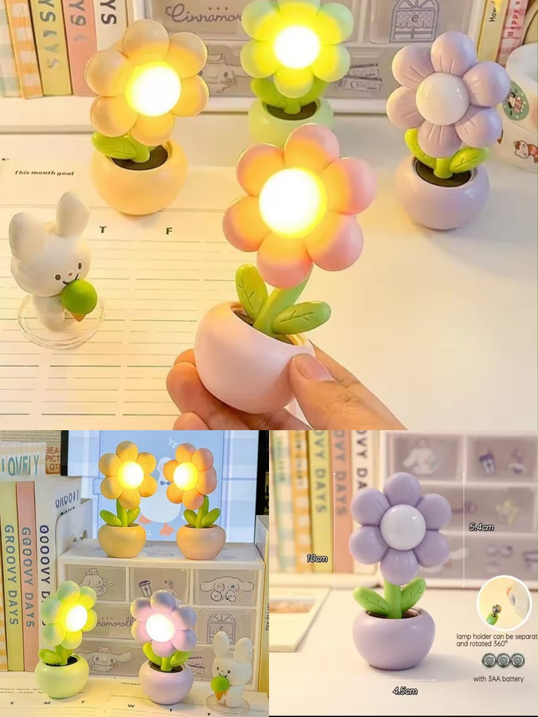Mini lED flower night light