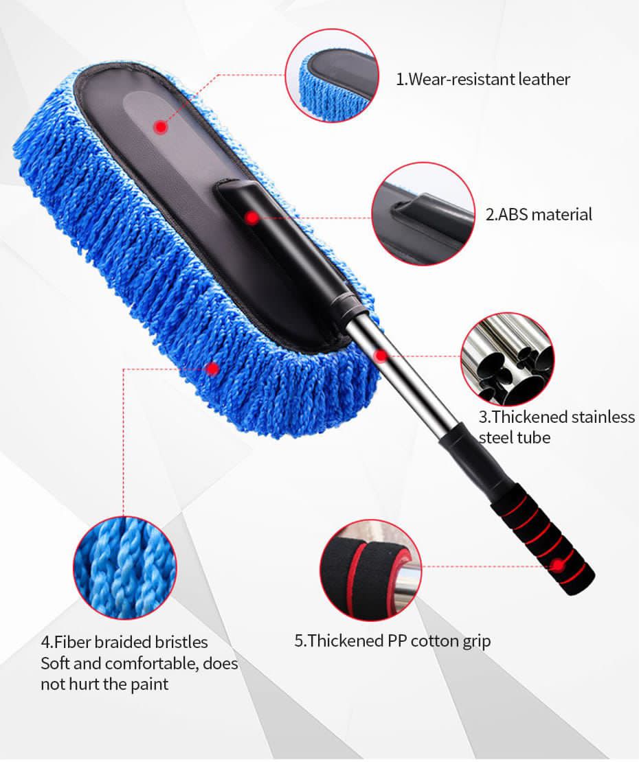 Telescopic Microfiber Car Duster with Long Handle