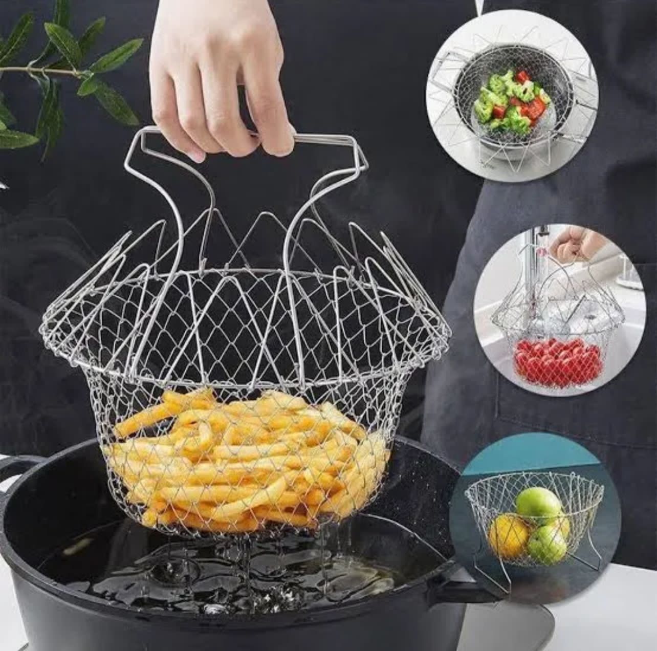 Stainless Steel Foldable Chef Basket