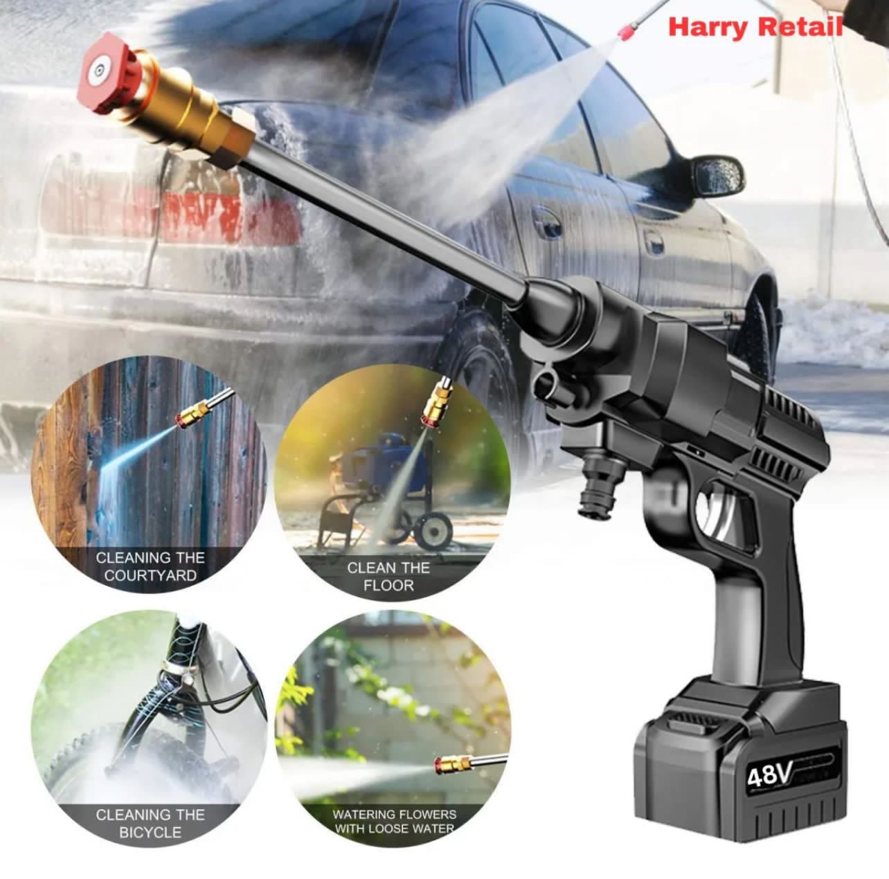 48V Rechargeable Pressure Washer Gun