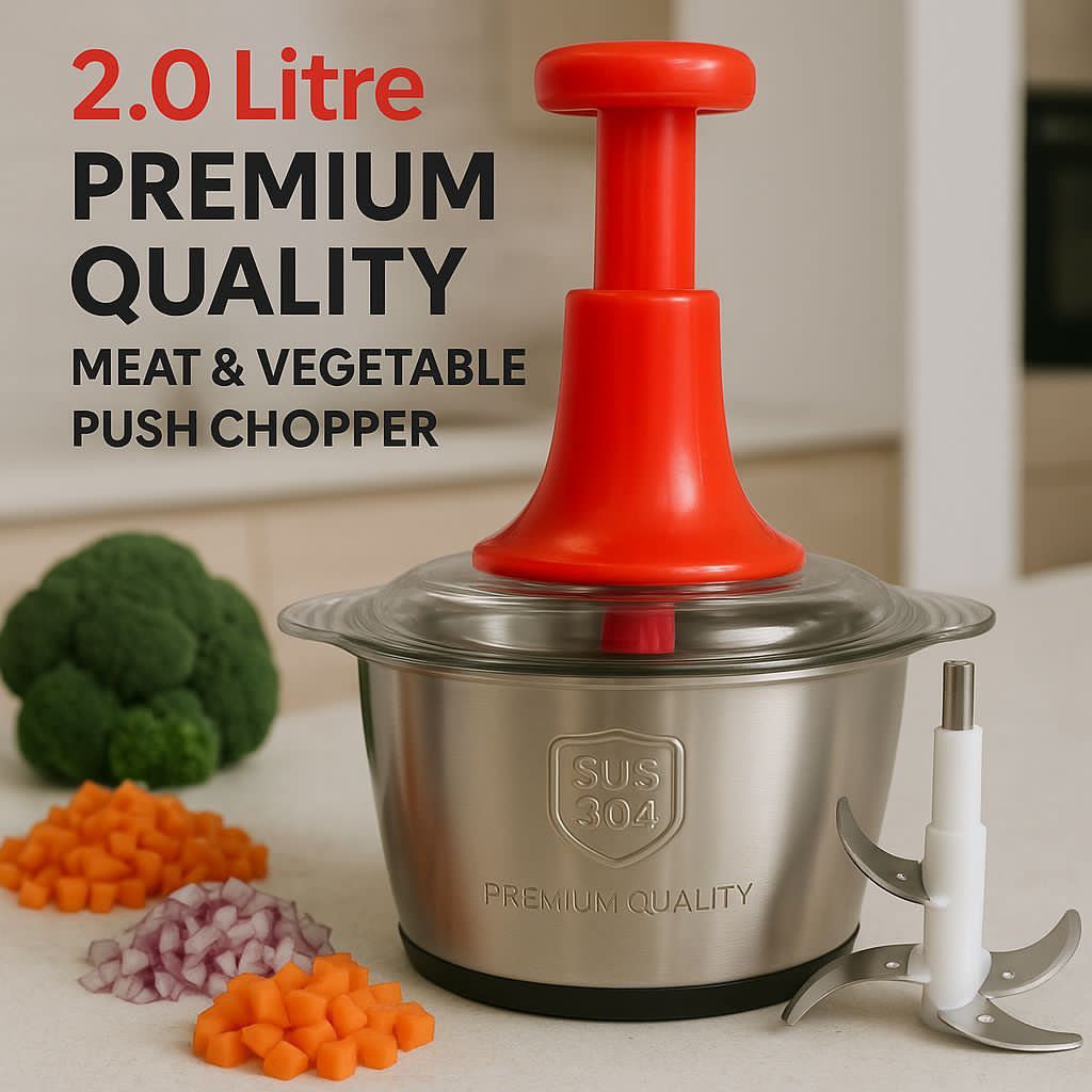 2 Litre Steel Push Chopper