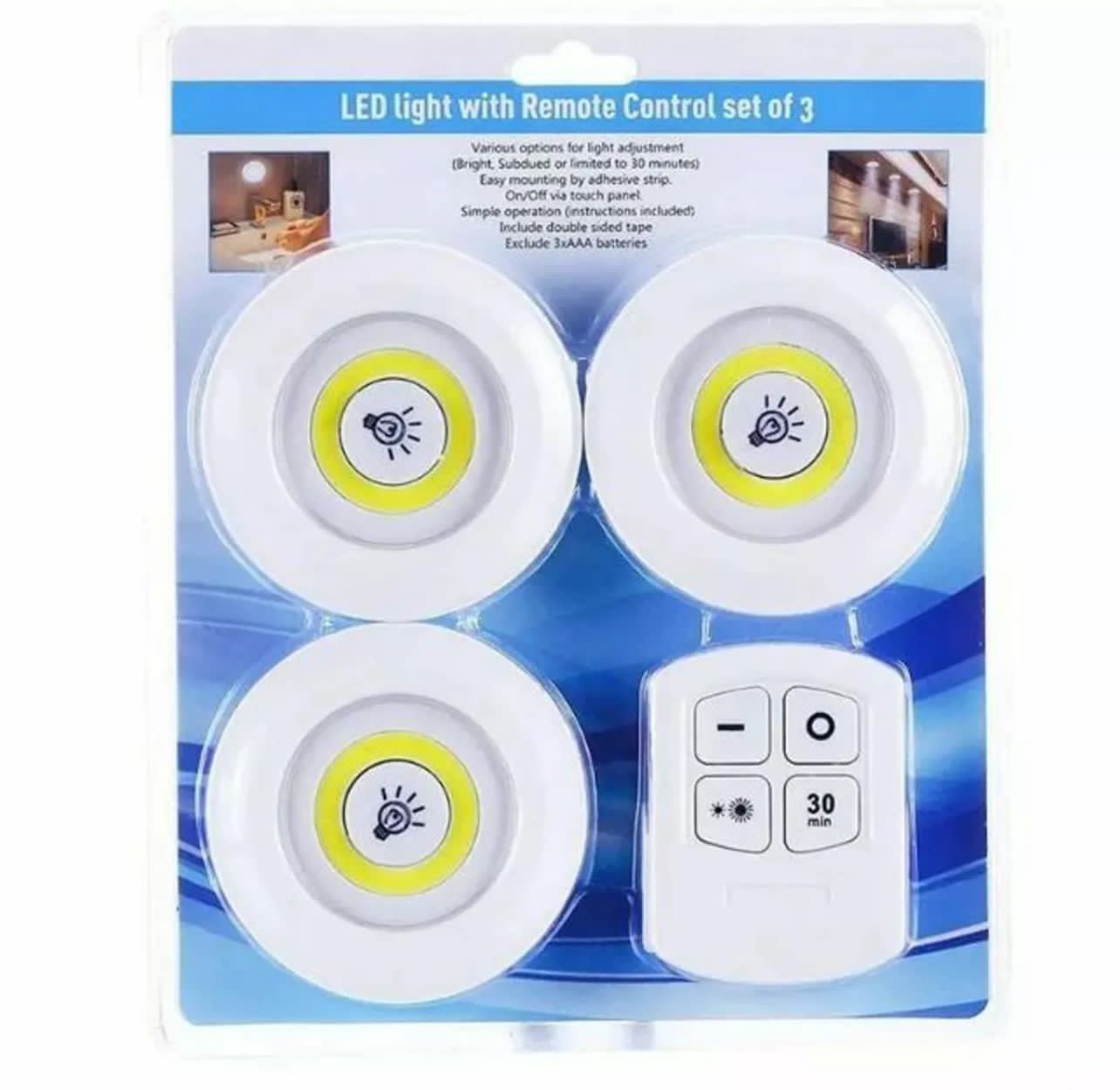 3Pcs Remote LED