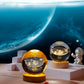 3D Crystal Galaxy Ball Night Lamp with Wooden Base (6cm) - Solar System - Moon - Earth - Heart Cloud - Crescent -Moon Walk