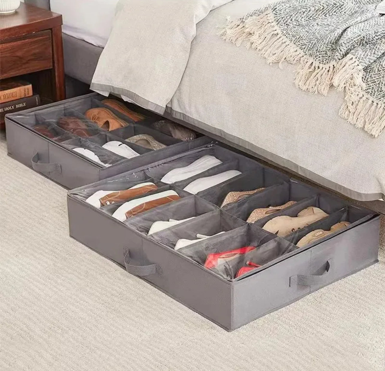 New High Quality Foam Separater 12 Pocket Shoes Storage Bag