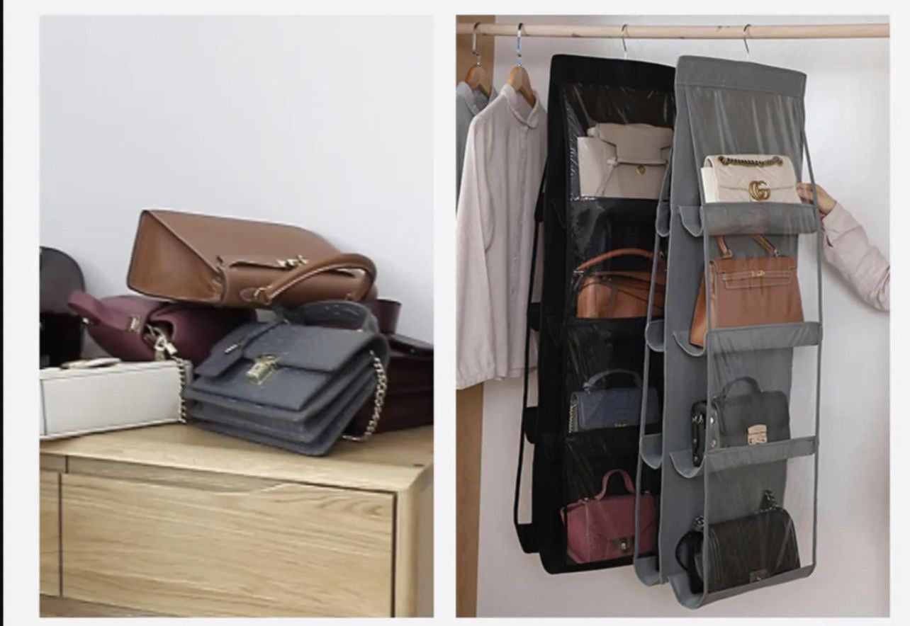 New high qulatiy multipurpose 6 hanging hand bags pocket organizer for bags