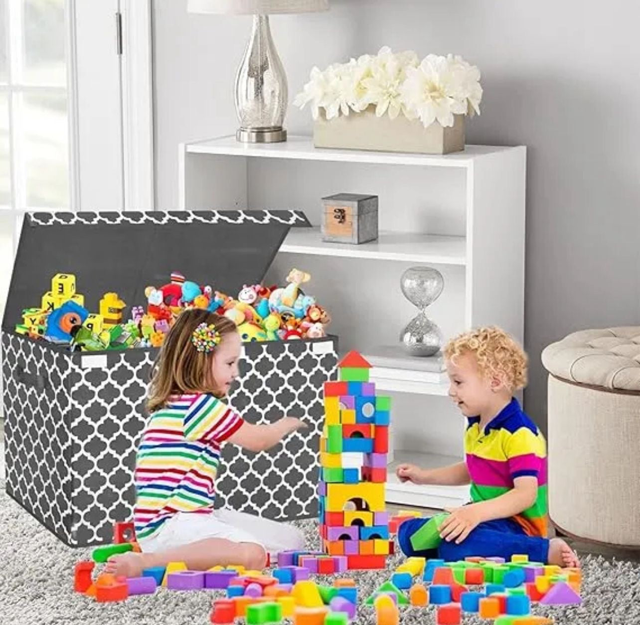 Black & White Toy Basket 
High Quality