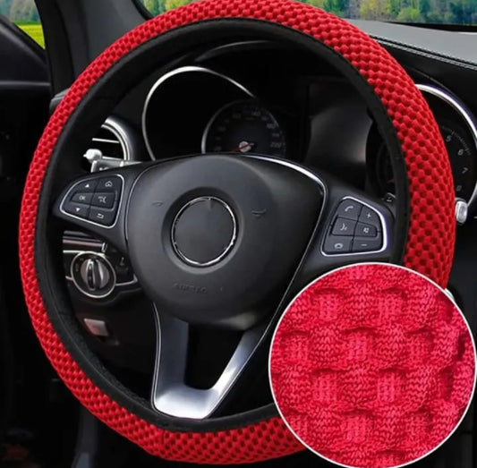 37-38cm Car Steering Wheel Cover Breathable Anti-Slip Steering Covers Automobile Steering Wheel Protection Decoration