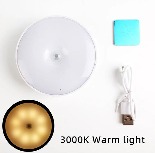New Wireless Motion Sensor Night Light with USB Charging | LED Intelligent Human Body Induction Lamp for Bedroom, Stairs, Closet & Wardrobe | Portable Emergency Lighting | Auto On/Off Feature