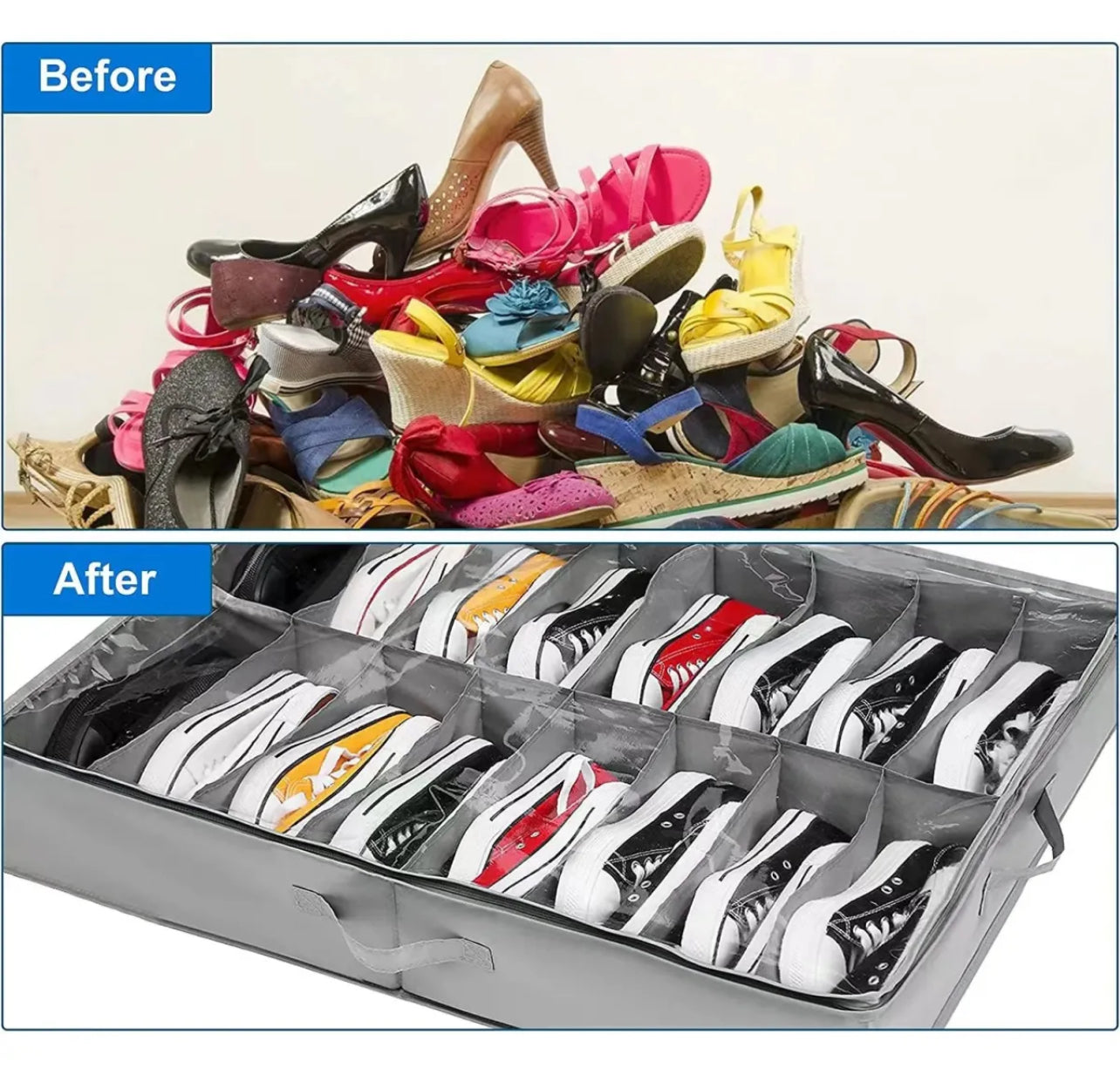 New High Quality Foam Separater 12 Pocket Shoes Storage Bag