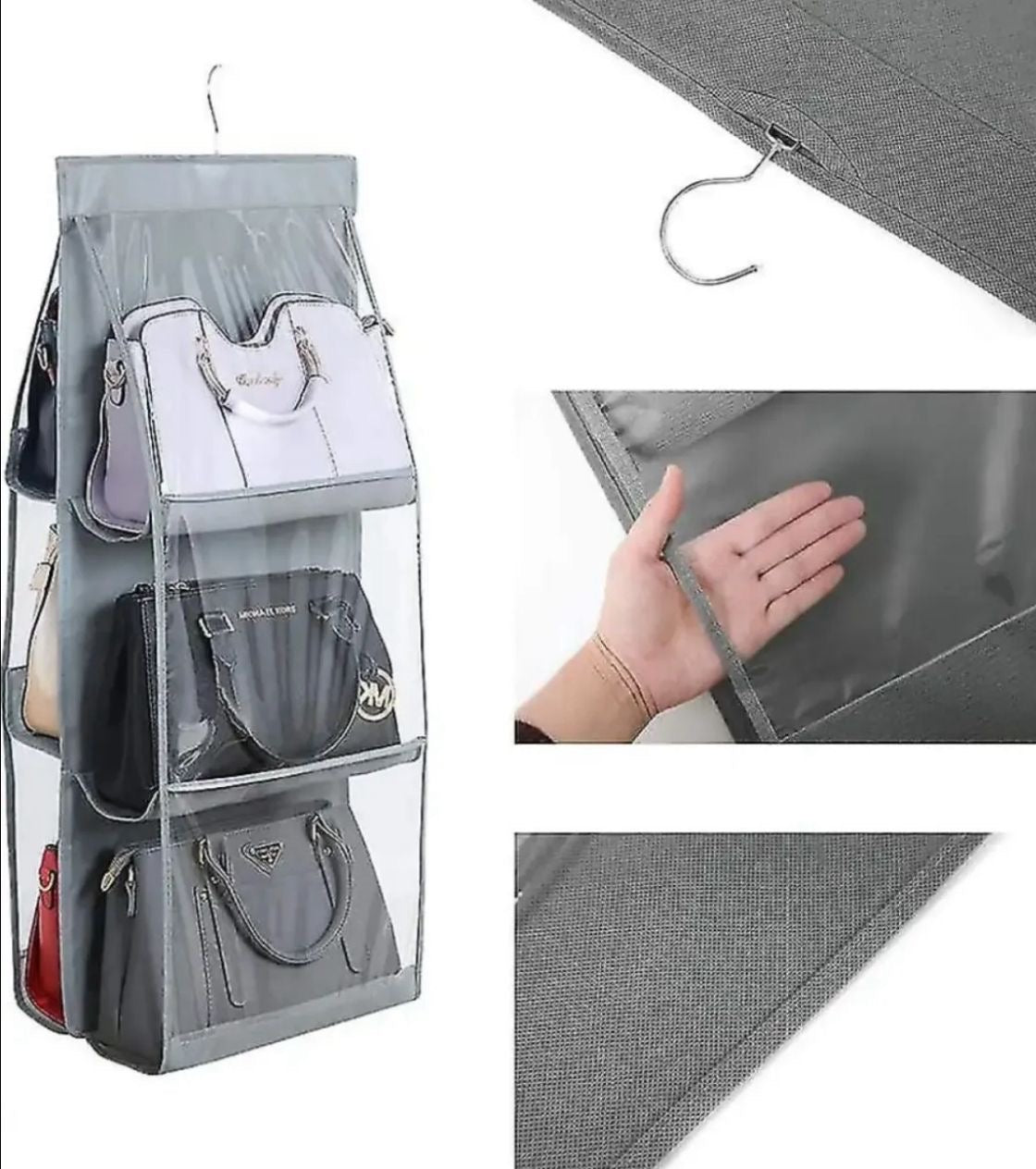New high qulatiy multipurpose 6 hanging hand bags pocket organizer for bags