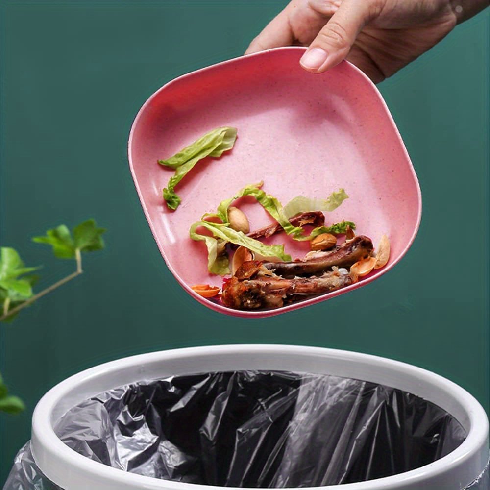 10 Pcs Reusable Snack Plate Set with Stand – Food Grade Plastic Dining Side Plates