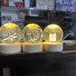 3D Crystal Galaxy Ball Night Lamp with Wooden Base (6cm) - Solar System - Moon - Earth - Heart Cloud - Crescent -Moon Walk