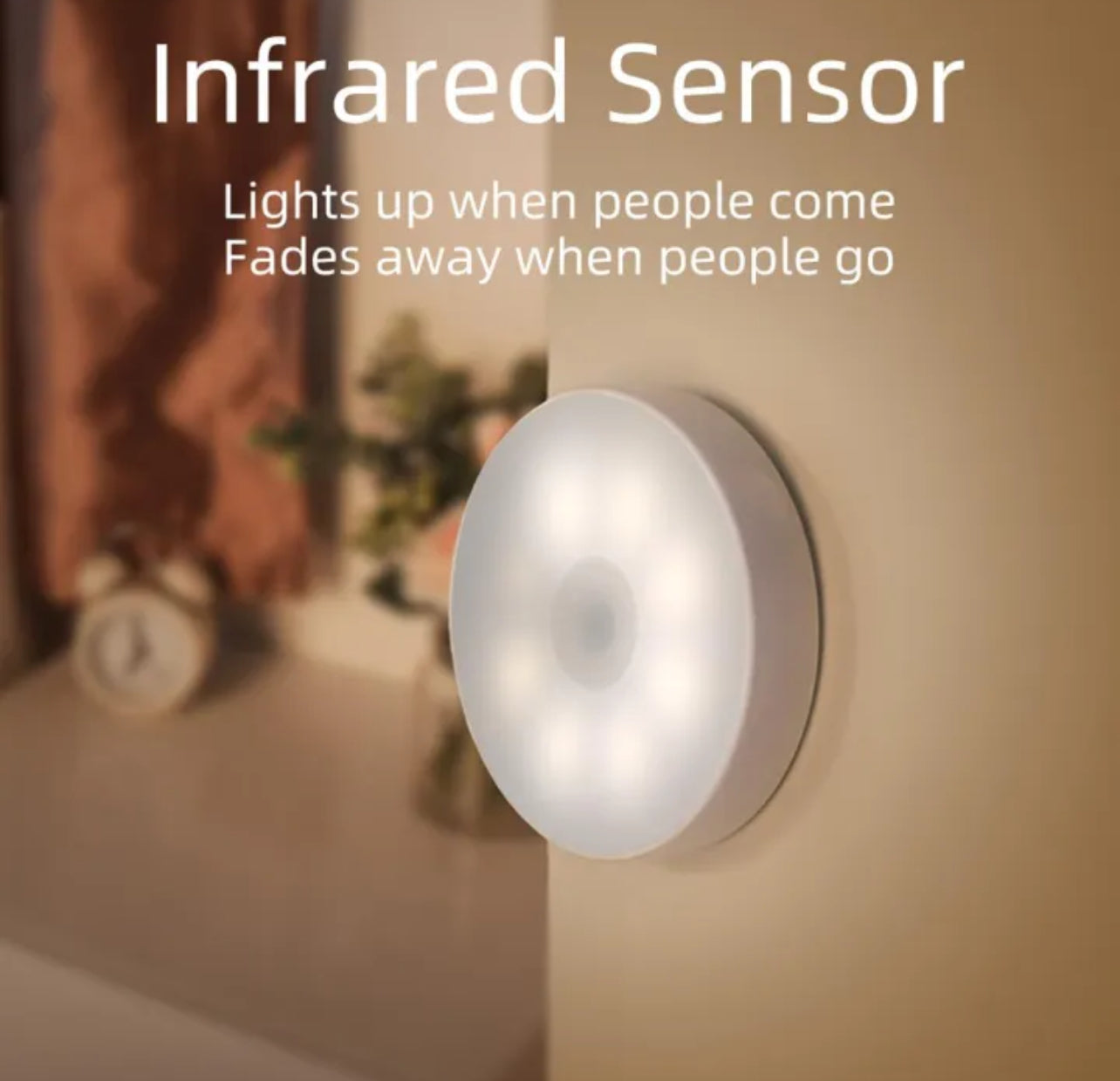 New Wireless Motion Sensor Night Light with USB Charging | LED Intelligent Human Body Induction Lamp for Bedroom, Stairs, Closet & Wardrobe | Portable Emergency Lighting | Auto On/Off Feature