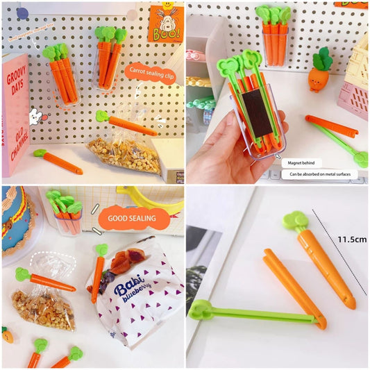 5 Pcs Carrot Shape Food Sealing Clip
