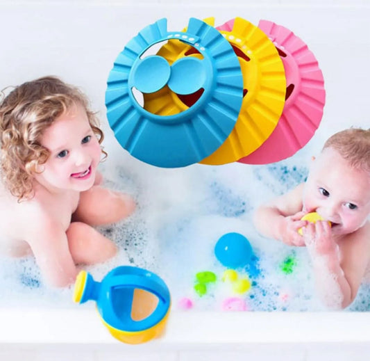 Baby Shower Cap Adjustable Hair Wash Hat for kids Infant Ear Protection Safe Children Kids Shampoo Bath Head Cover (MULTICOLOUR).