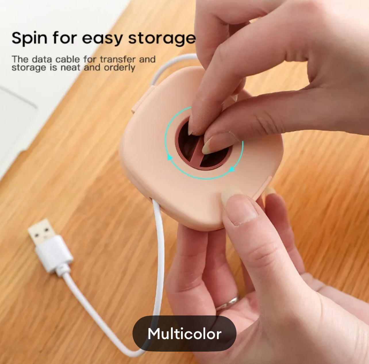 Portable Travel Data  Cable Headphone Storage Box Simple Multifunction Rotatable & Mobile Stand