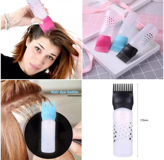Hair Dye and Oil Applicator Bottle with Comb for Salon Use Silicone Hair Oil Applicator Bottle with Flexible Comb for Hair Coloring Hair Color and Oil sclap Root Comb Applicator Bottle