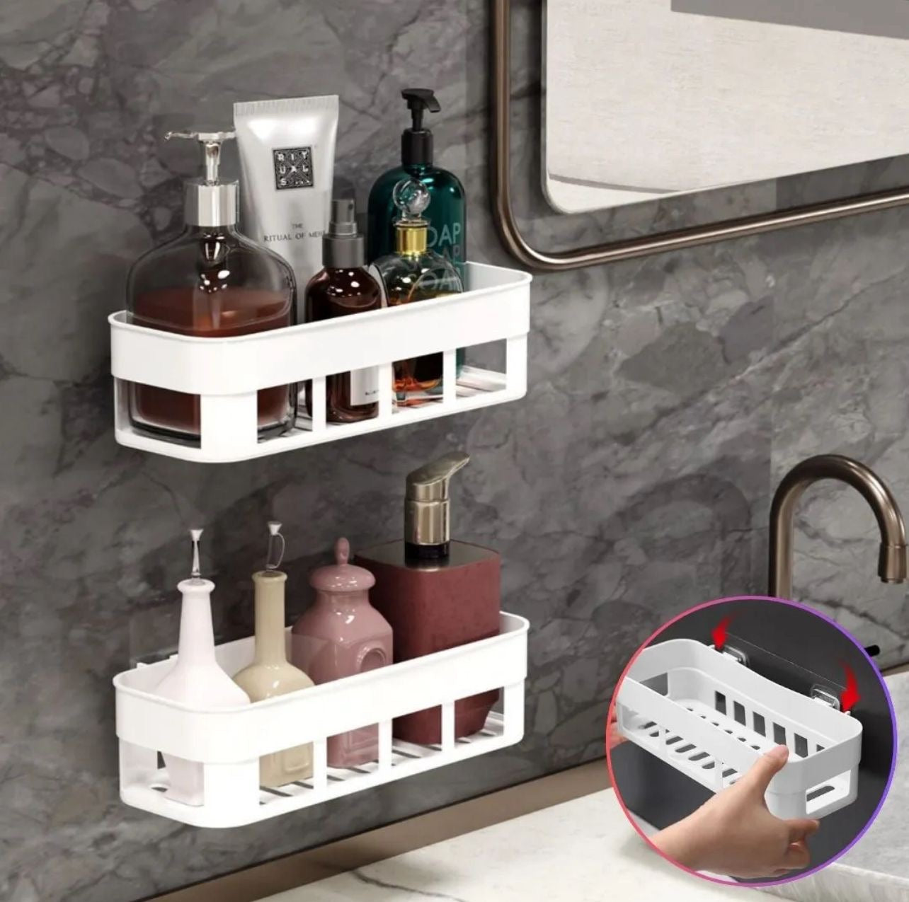 Wall Mounted Bathroom Storage Rack