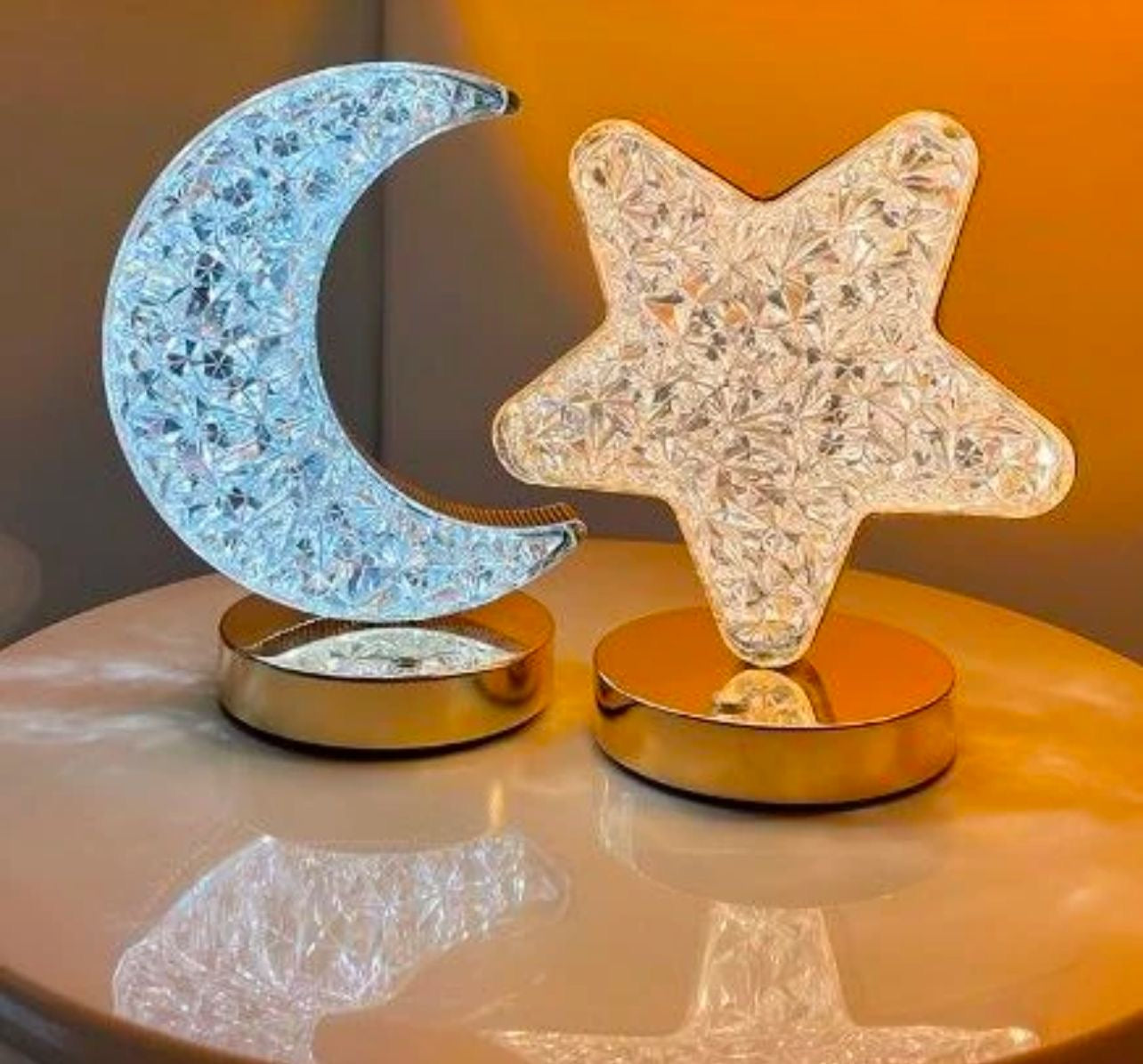 USB Operated Rechargeable Oval LED Crystal Touch Lamp