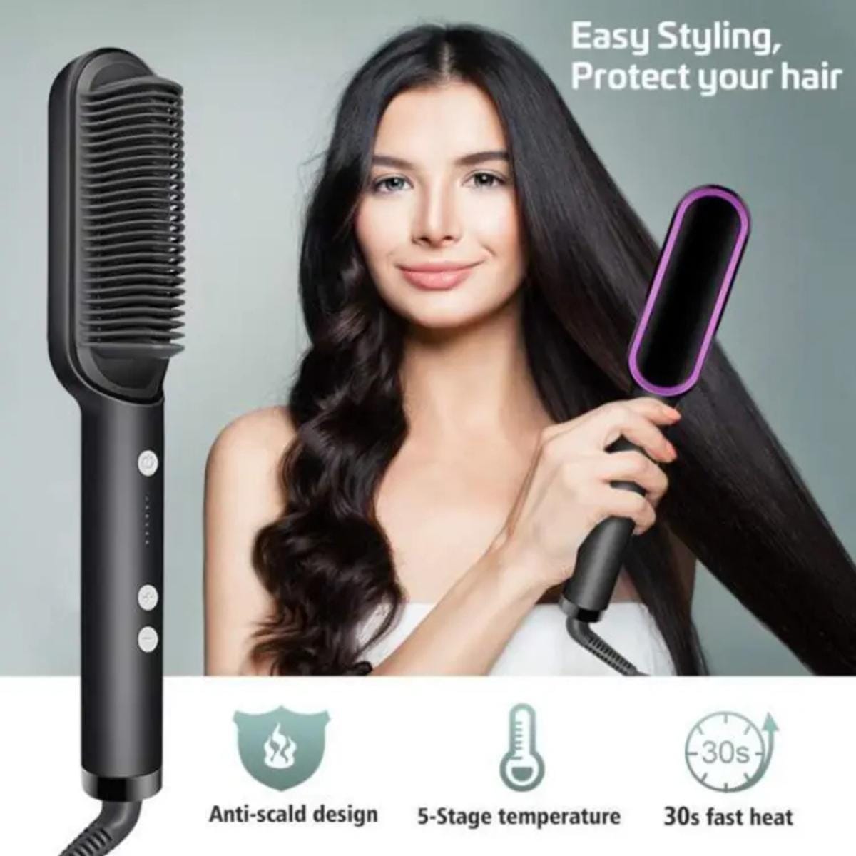 Professional 909 brush hair straightener