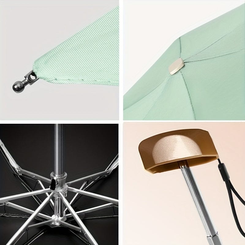 Mini Pocket Umbrella Small Sun Rain Umbrella Vinyl Folding Umbrella UV Ultraviolet Protection Sun Shade Pocket Parasol Capsule (COLOUR RANDOM)