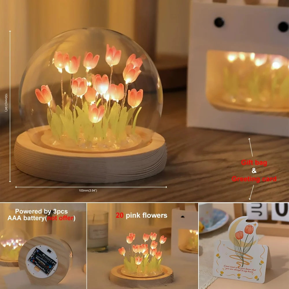 Artificial Flower Tulip Night Lamp, Acrylic