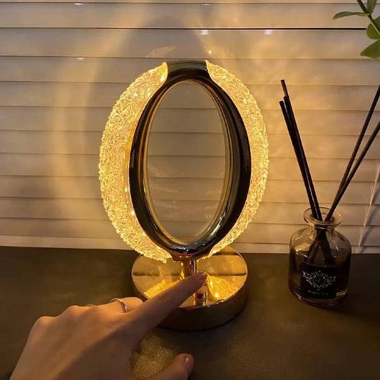 USB Operated Rechargeable Oval LED Crystal Touch Lamp
