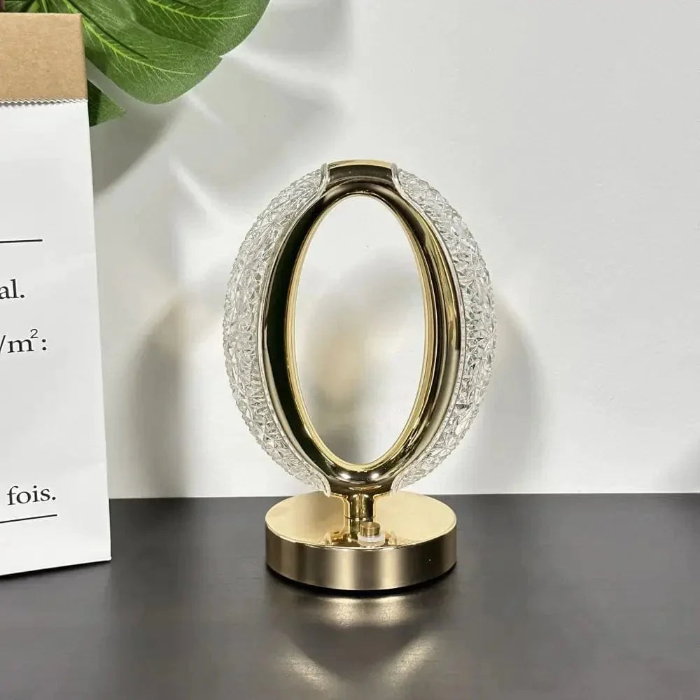 USB Operated Rechargeable Oval LED Crystal Touch Lamp