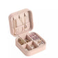 Mini Leather Square Jewellery Box, Luxury Square Cosmetic Box, Mini Travel Jewellery Box Storage Organizer, Portable PU Leather Earring Ring Necklace Jewellery Organizer