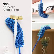 Microfiber Fan Cleaning Duster Steel Body Flexible Fan mop for Quick and Easy Cleaning of Home, Kitchen, Car, Ceiling, and Fan Dusting Office Fan Cleaning Brush with Long Rod