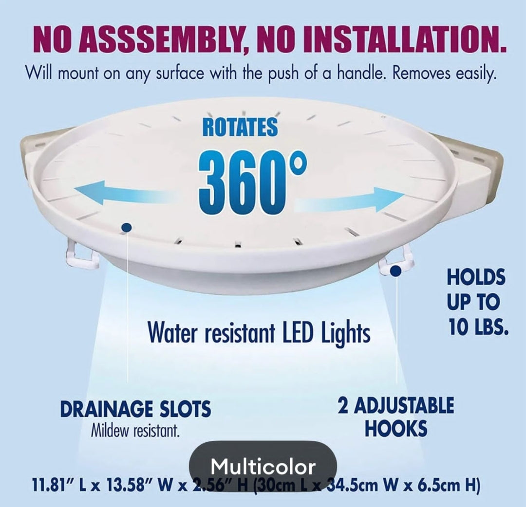 360° Rotating Triangle Shelf Bathroom Corner Shelf Wall Mounted Shower Corner Shelf Corner Caddy Storage No Drilling Adhesive Rotating Bath Shelves Triangle Shelf Storage Rack