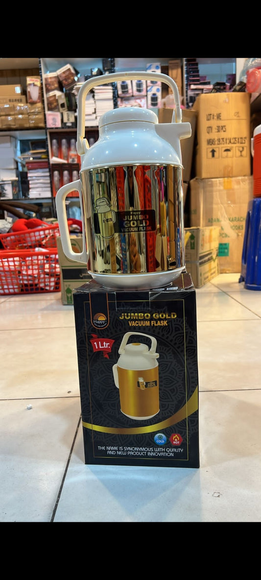Jumbo gold vacuum flask 1 Ltr