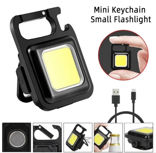 COB Rechargeable Keychain Mini Light plastic body