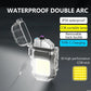 *Electric 50W cob light with Lighter USB Rechargeable Dual Arc Lighters, Cool Plasma Lighter with Waterproof Transparent Shell, 3 Modes COB Flashlight and Detachable Pocket Clip for EDC Outdoor Camping Survival