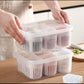 6-In-1 Kitchen Storage Box, Reusable Refrigerator Fruit, Food Fresh-Keeping Drain Box  fresh-Keeping Box Food Container