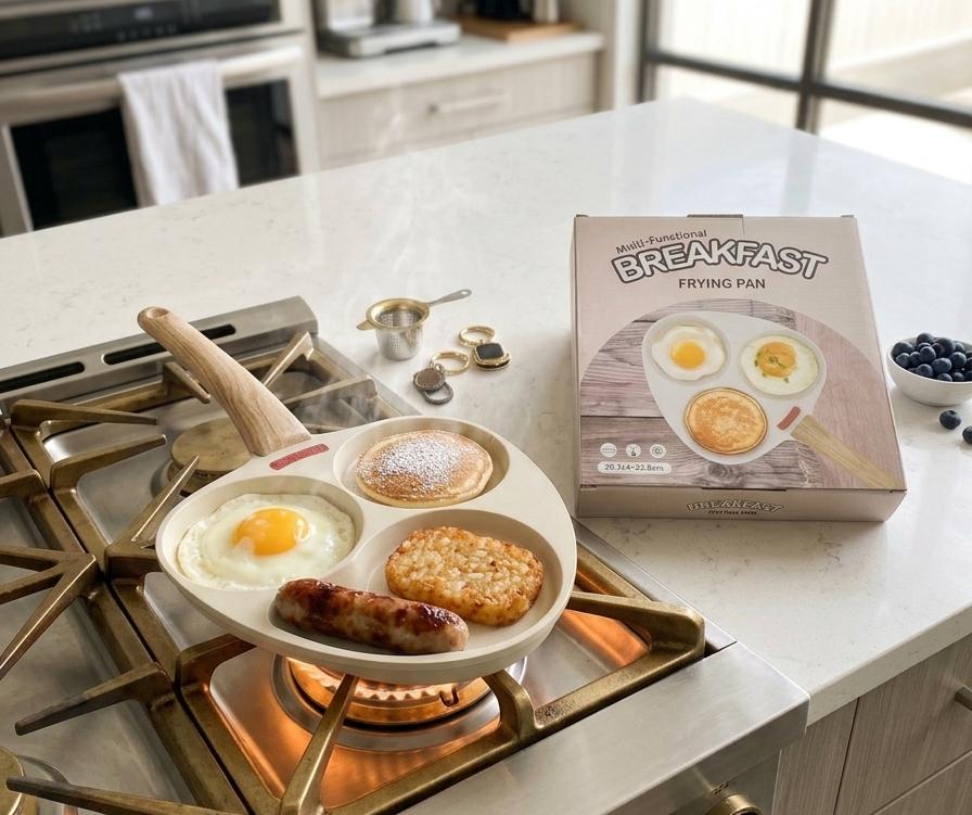 Triangle 3 postion fry pan