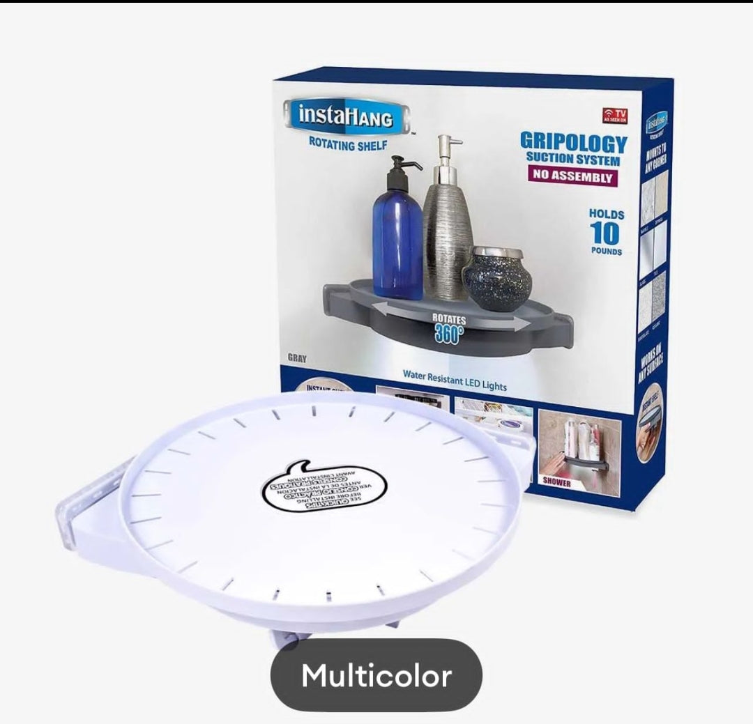 360° Rotating Triangle Shelf Bathroom Corner Shelf Wall Mounted Shower Corner Shelf Corner Caddy Storage No Drilling Adhesive Rotating Bath Shelves Triangle Shelf Storage Rack