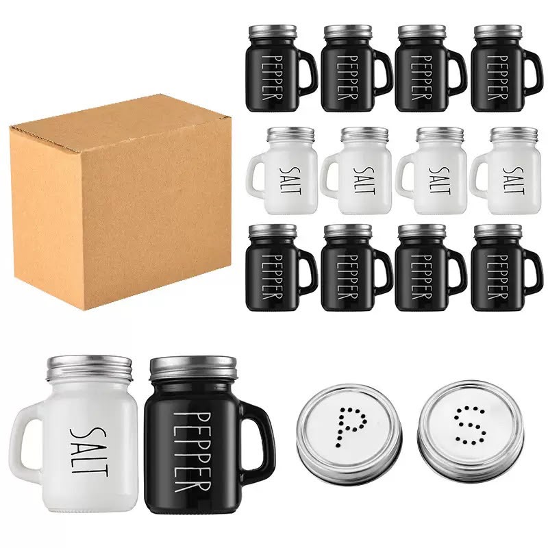 Salt and pepper glass merterial