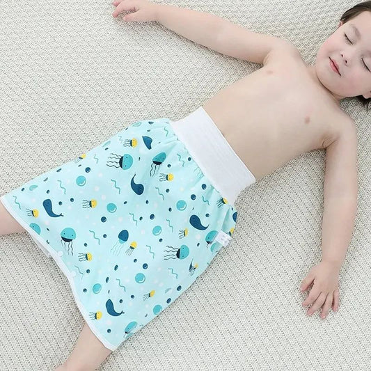 The new four seasons cotton soft baby high-waisted waterproof, leakproof, comfortable, breathable and urine-proof skirt

Size 6 Months To 2 Years
