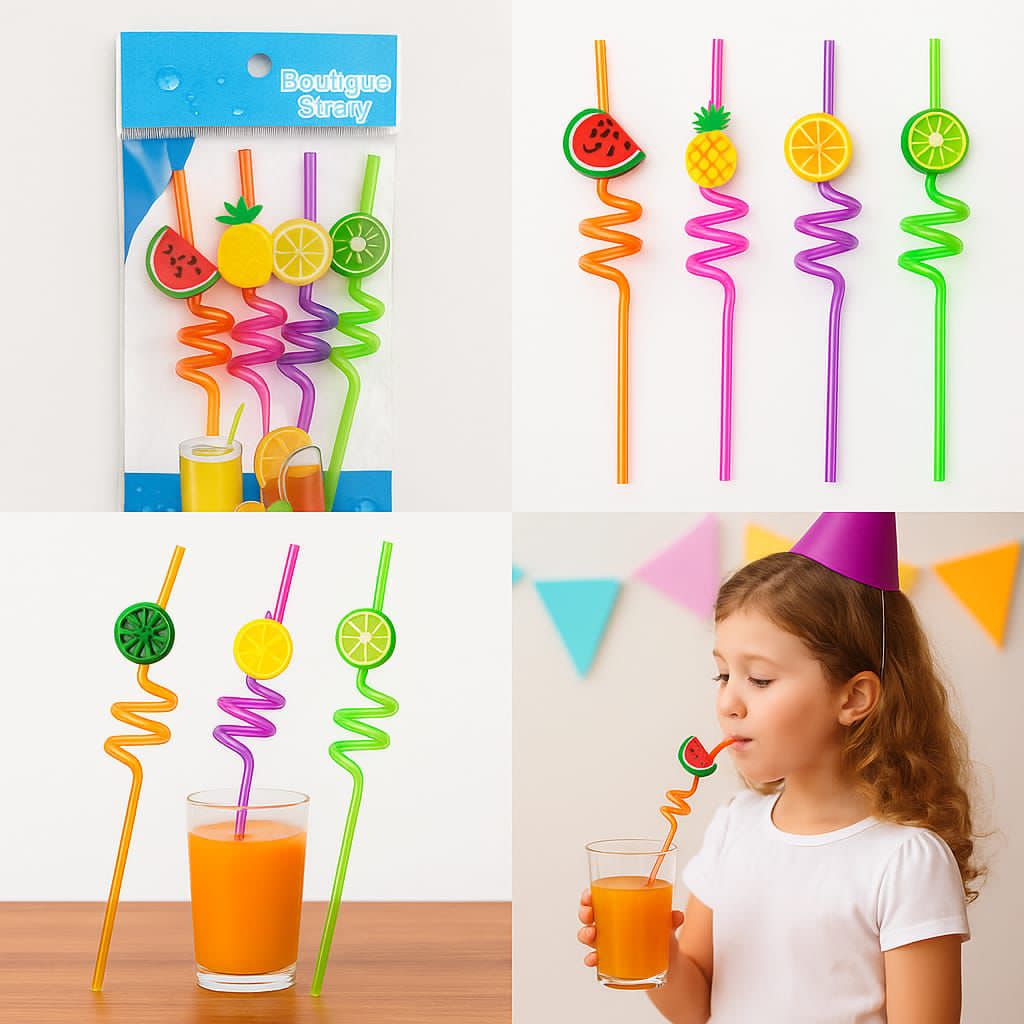 Pack of 4pieces fancy straw