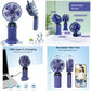 Digital Foldable 5 Speed Rechargeable Fan Phone Stand With Display Screen