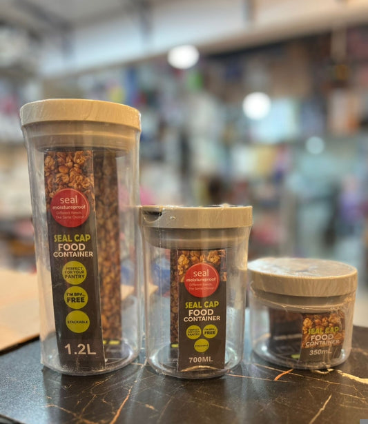 Seal cap food container pack of 3 set